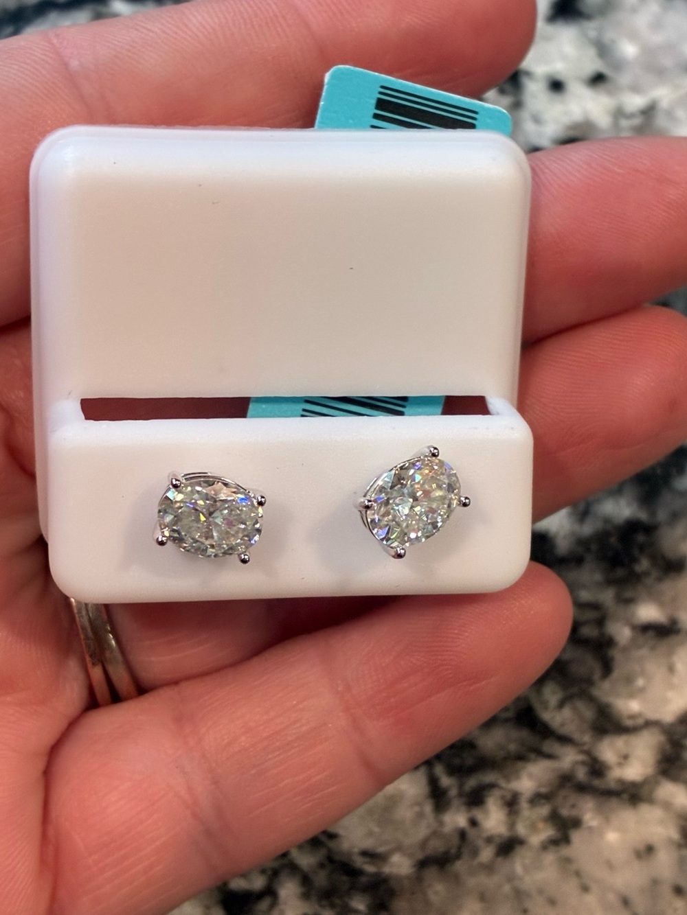 Sterling silver Moissanite Diamond studs